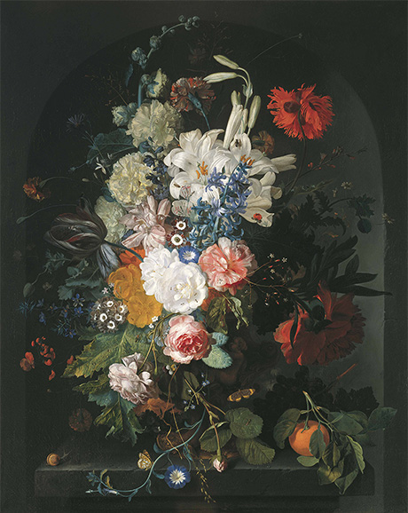 ヤン・ファン・ハイスム《花の静物》18世紀前半、油彩・キャンヴァス