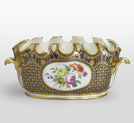 ウィーン窯・帝国磁器製作所（ゾルゲンタール時代）《花文グラスクーラー（リヒテンシュタインのディナー・デザートセット）》1784-87年、硬質磁器