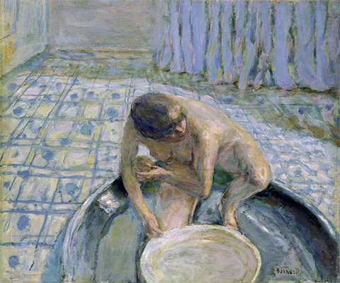 ピエール・ボナール 《浴槽、ブルーのハーモニー》1917年頃 油彩/カンヴァス