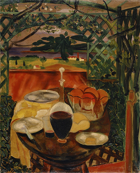 キスリング《窓辺のテーブル（サン=トロペ）》1918年 油彩/カンヴァス