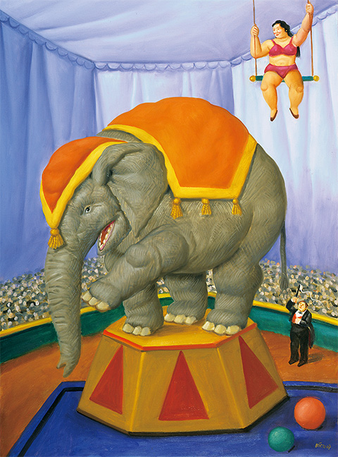フェルナンド・ボテロ《象》　2007年　油彩／カンヴァス　112 x 84 cm
