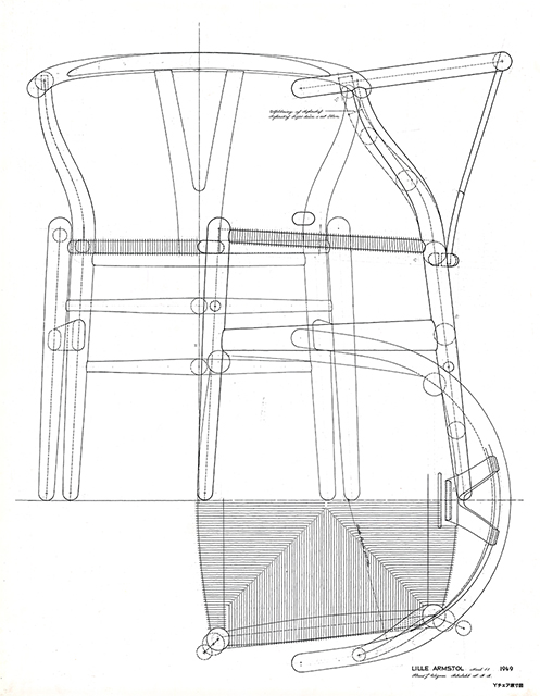 ハンス・ウェグナー《Yチェア 図面》画像